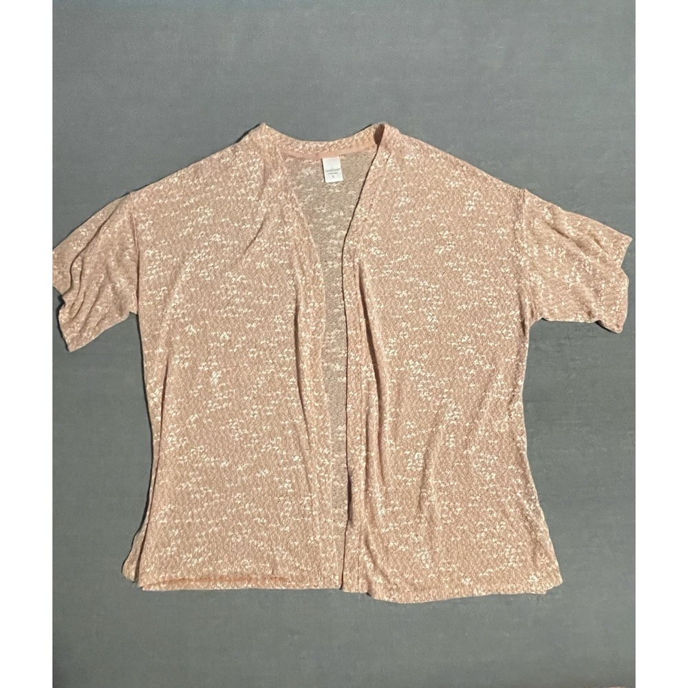 Cuddl Duds Lightweight Open Front Cardigan Size Large Soft Knit Neutral Cozy